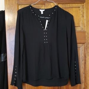 Calvin Klein Blouse XS V Neck black